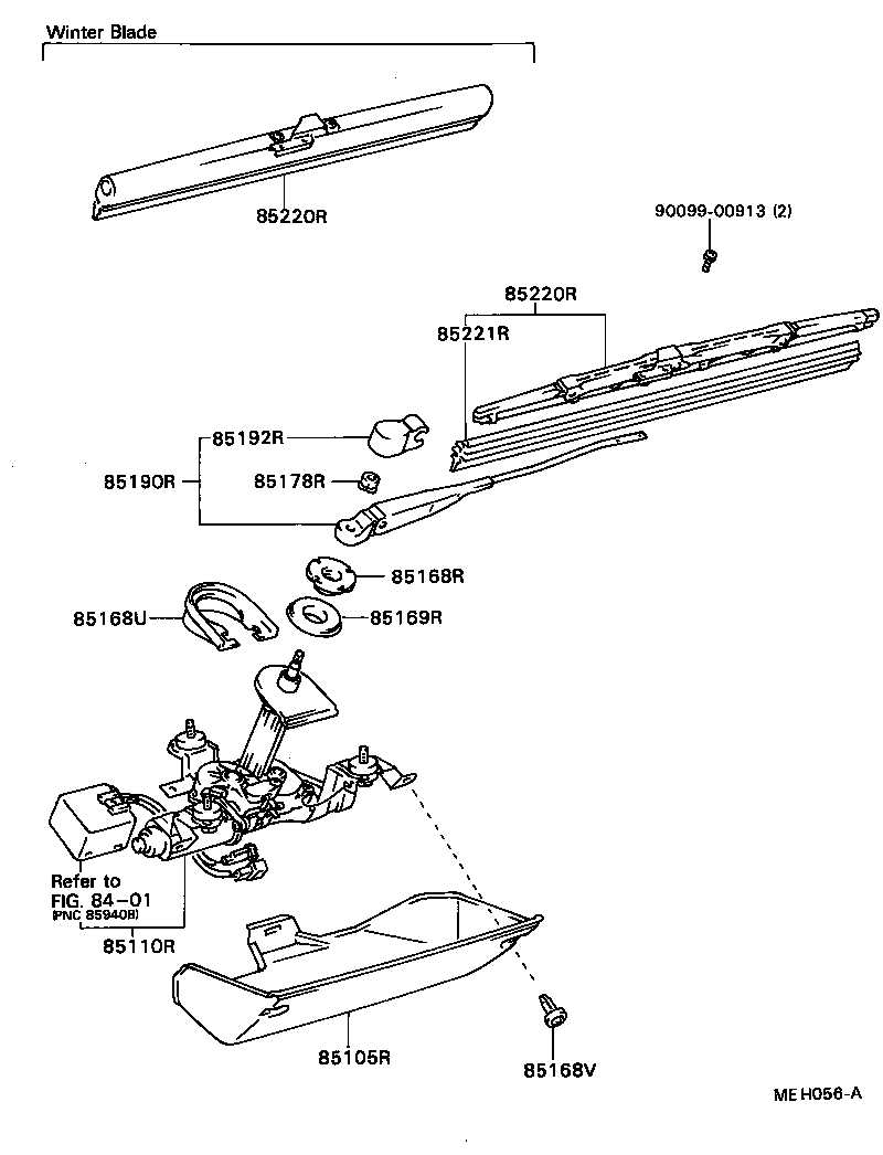 85110-24030 MOTOR ASSY, REAR WIPER product image