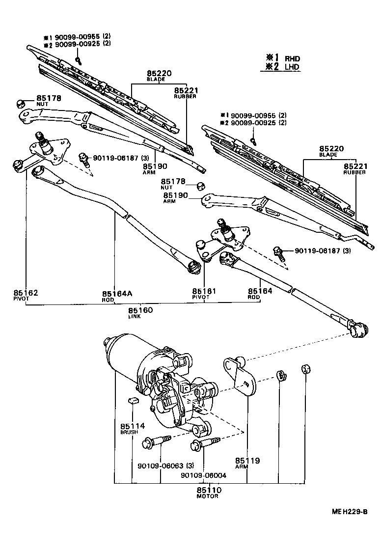 85110-20200 MOTOR ASSY, WINDSHIELD WIPER product image