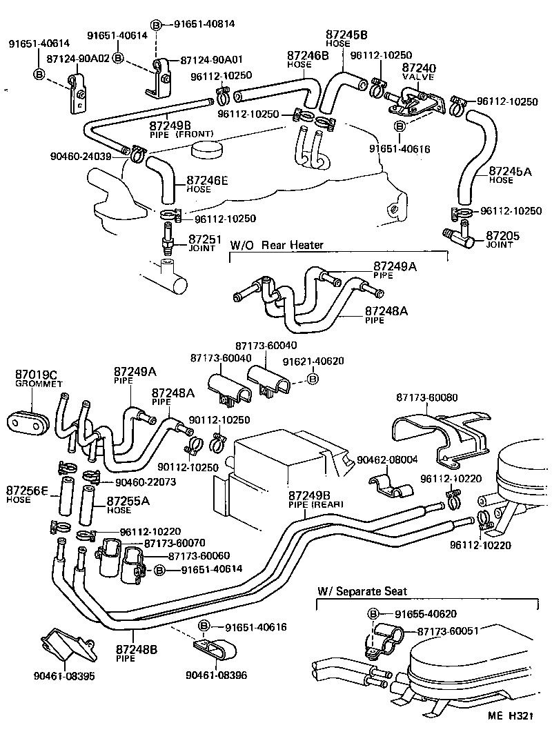 87248-60192 PIPE, HEATER WATER INLET, A product image