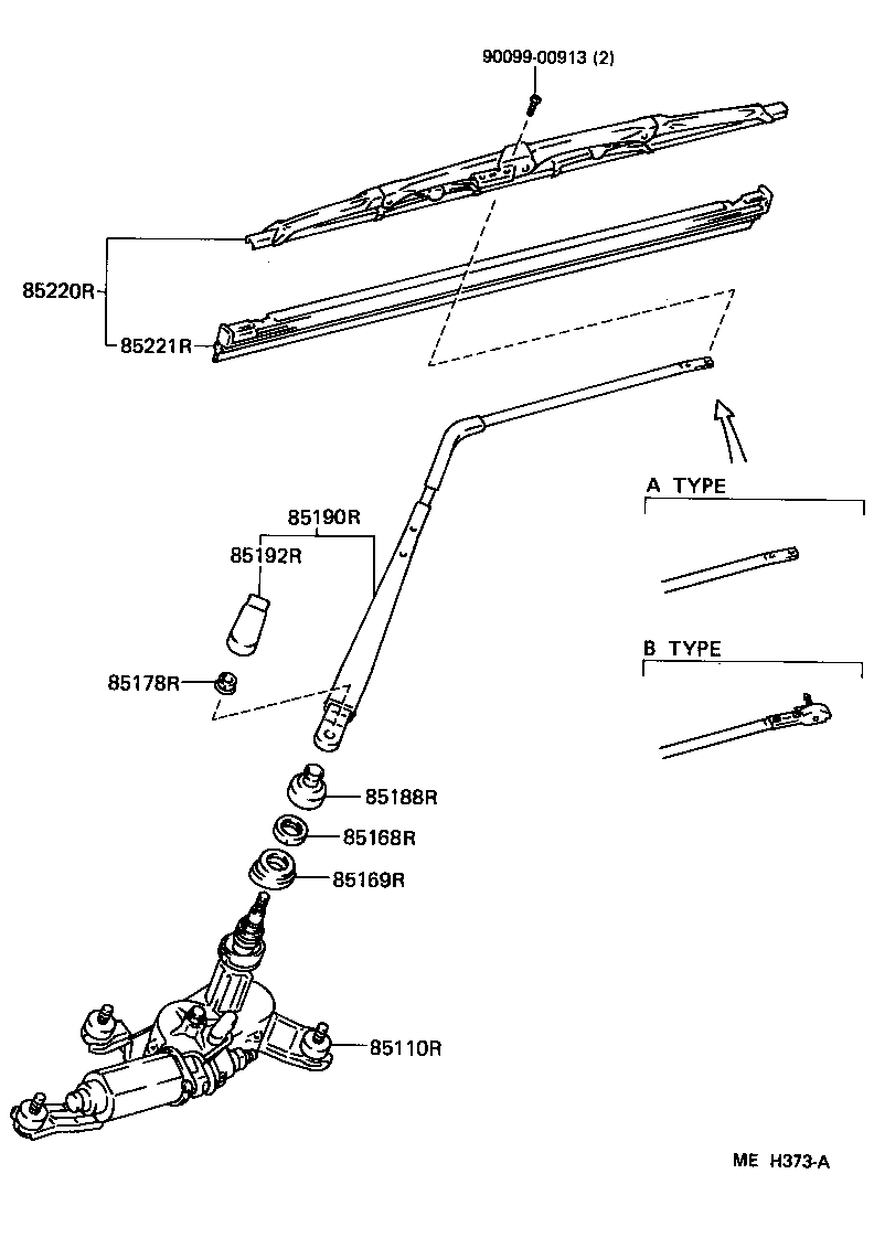 85220-12610 BLADE ASSY, REAR WIPER product image