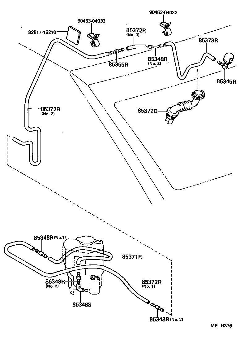85341-16120 NOZZLE, REAR WASHER product image
