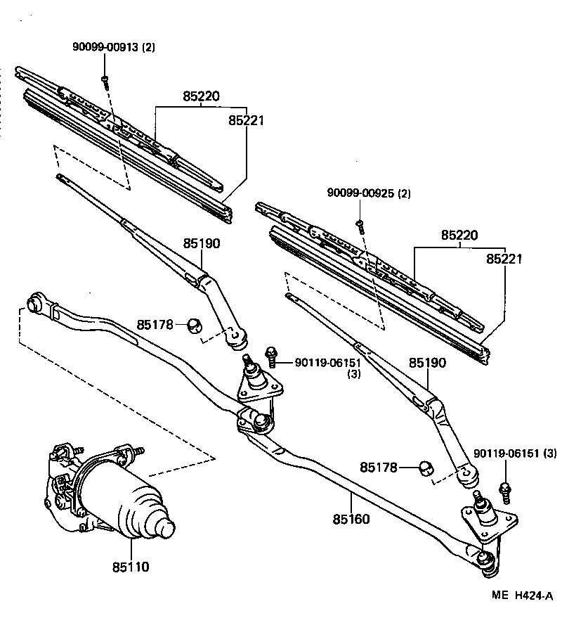 85160-32130 LINK ASSY, WINDSHIELD WIPER product image