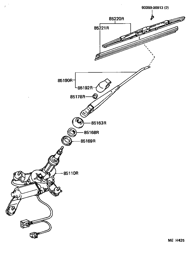 85220-22661 BLADE ASSY, REAR WIPER product image
