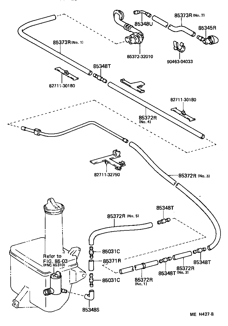 90099-33246 HOSE, REAR WASHER (FROM JOINT TO JOINT OR NOZZLE) product image
