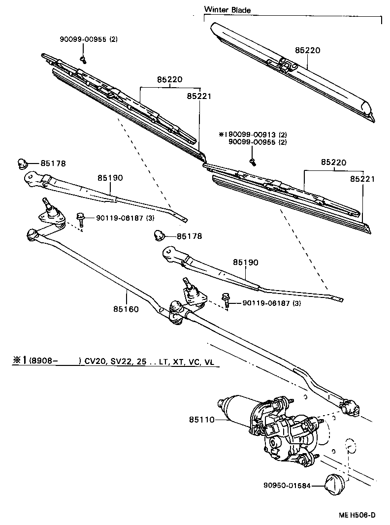85110-32192 MOTOR ASSY, WINDSHIELD WIPER product image