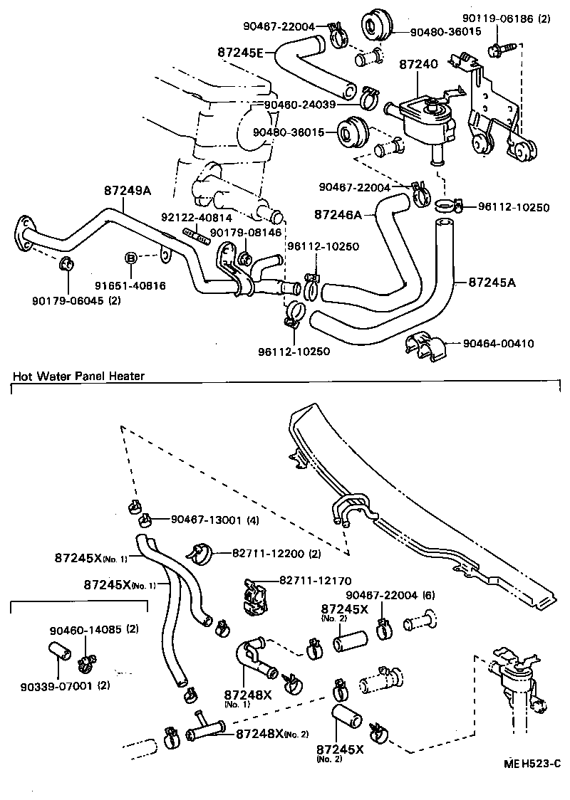 87248-32020 PIPE, HEATER WATER product image