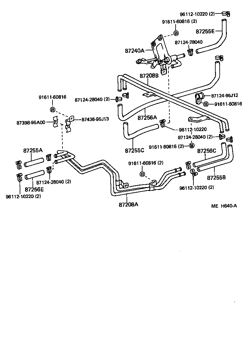 87207-95J30 PIPE SUB-ASSY, HEATER WATER, A product image