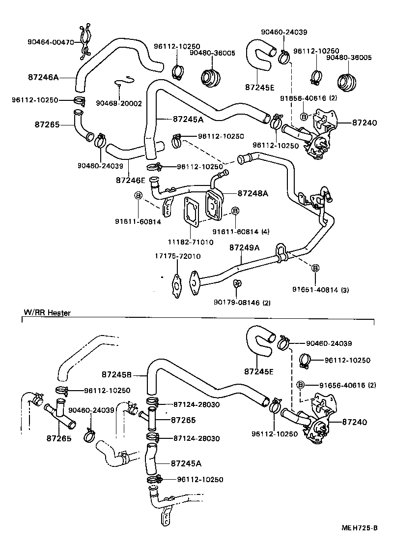 87245-89171 HOSE, REAR HEATER WATER OUTLET, E (TO ENGINE) product image