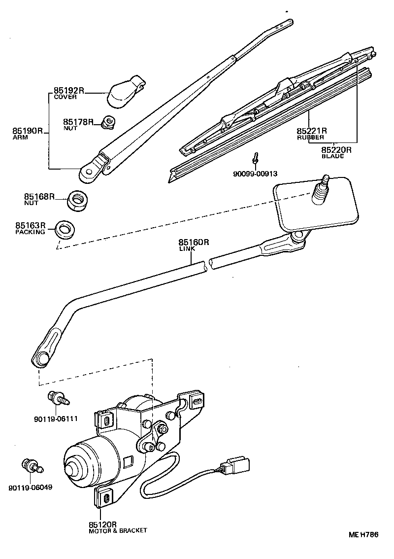 85220-12310 BLADE ASSY, REAR WIPER product image