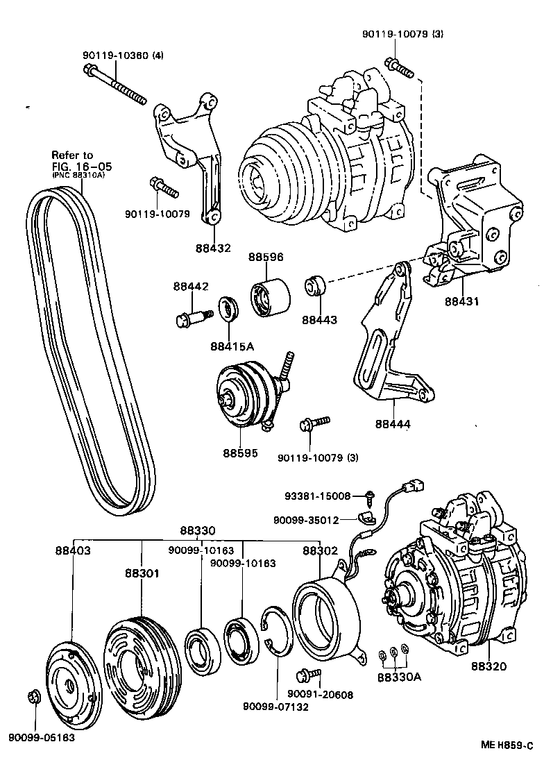 88304-36050 CYLINDER SUB-ASSY, COOLER COMPRESSOR product image