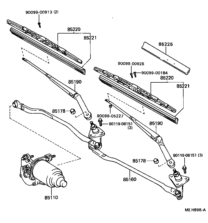 85160-32140 LINK ASSY, WINDSHIELD WIPER product image