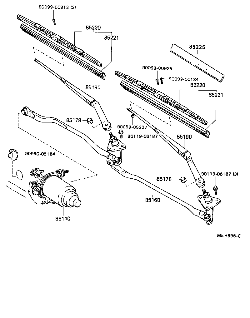 85160-32141 LINK ASSY, WINDSHIELD WIPER product image