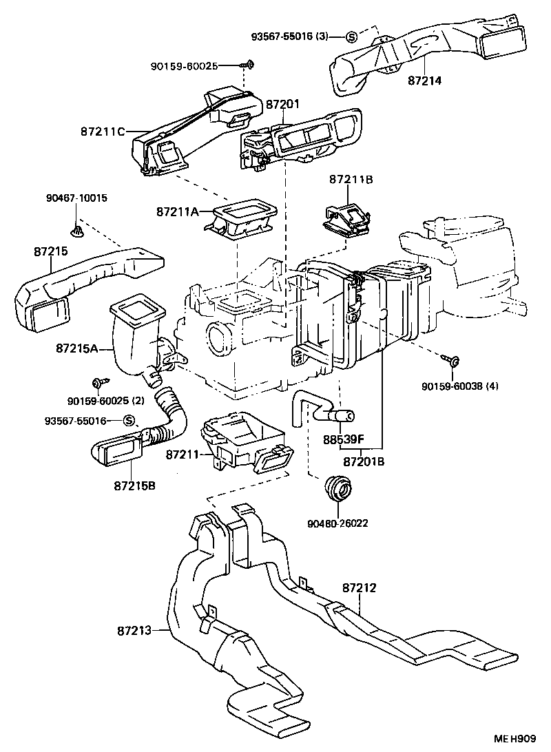 55085-32091 DUCT, AIR, SIDE NO.2 RH product image