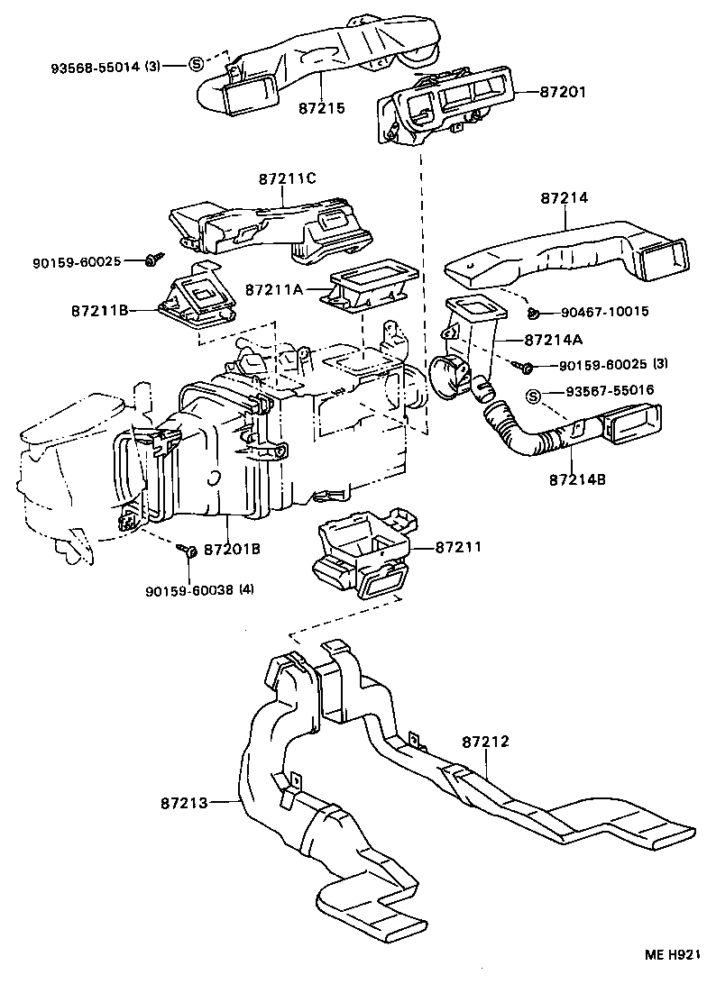 55085-32091 DUCT, AIR, SIDE NO.2 RH product image