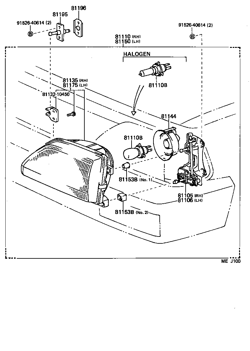 81110-10550 HEADLAMP ASSY, RH product image