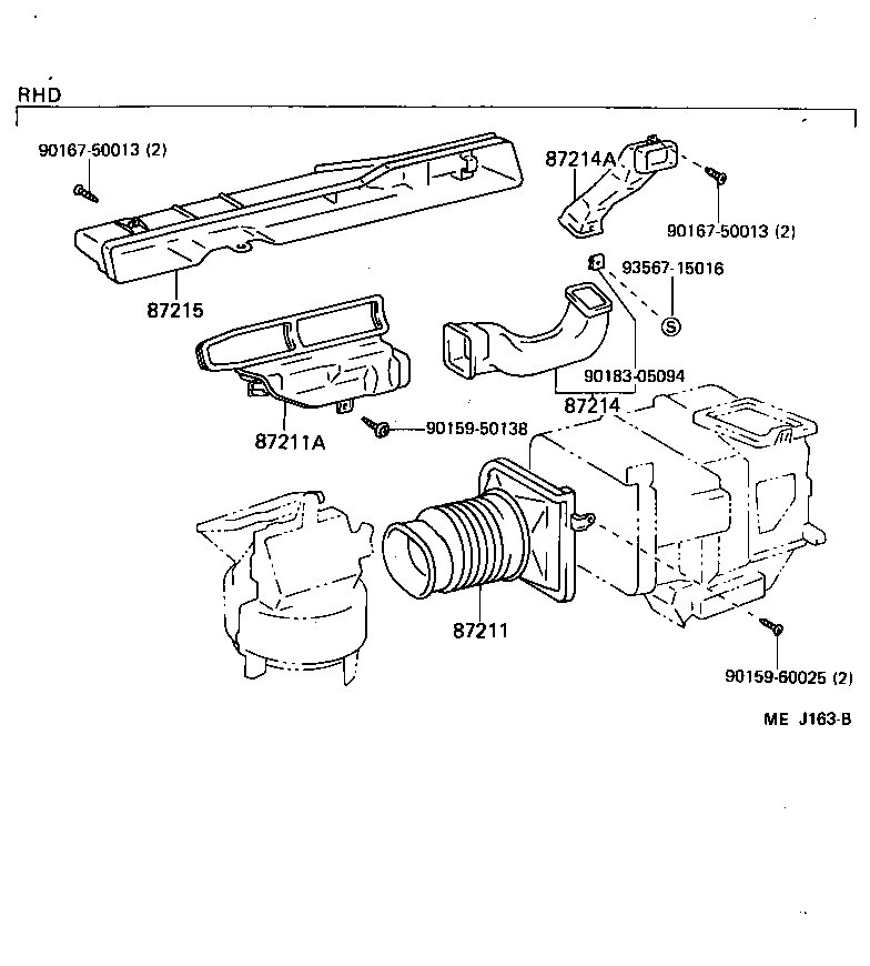 55086-10060 DUCT, AIR, SIDE NO.1 RH product image