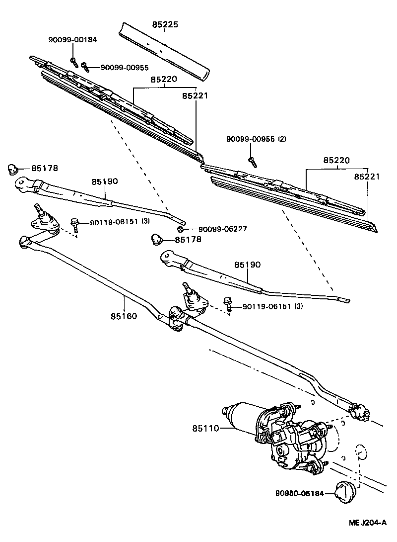 85160-32140 LINK ASSY, WINDSHIELD WIPER product image