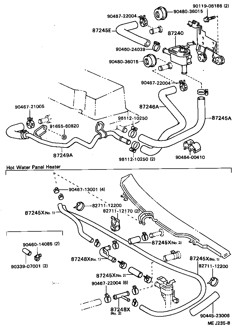 87248-32020 PIPE, HEATER WATER product image