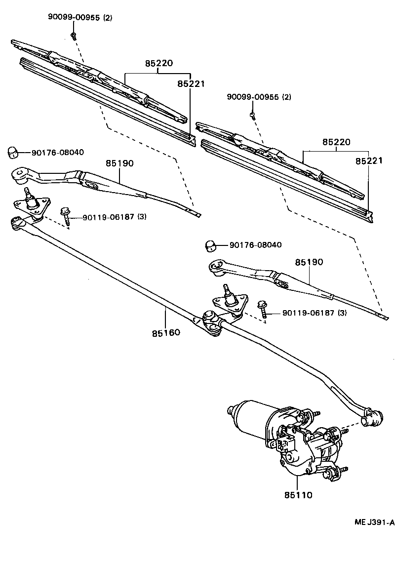 85110-20422 MOTOR ASSY, WINDSHIELD WIPER product image