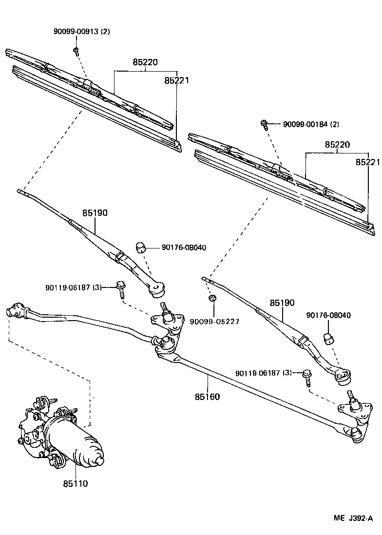 85160-20340 LINK ASSY, WINDSHIELD WIPER product image