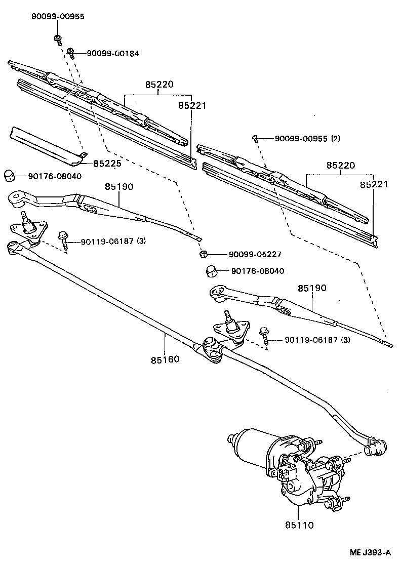 85110-20422 MOTOR ASSY, WINDSHIELD WIPER product image
