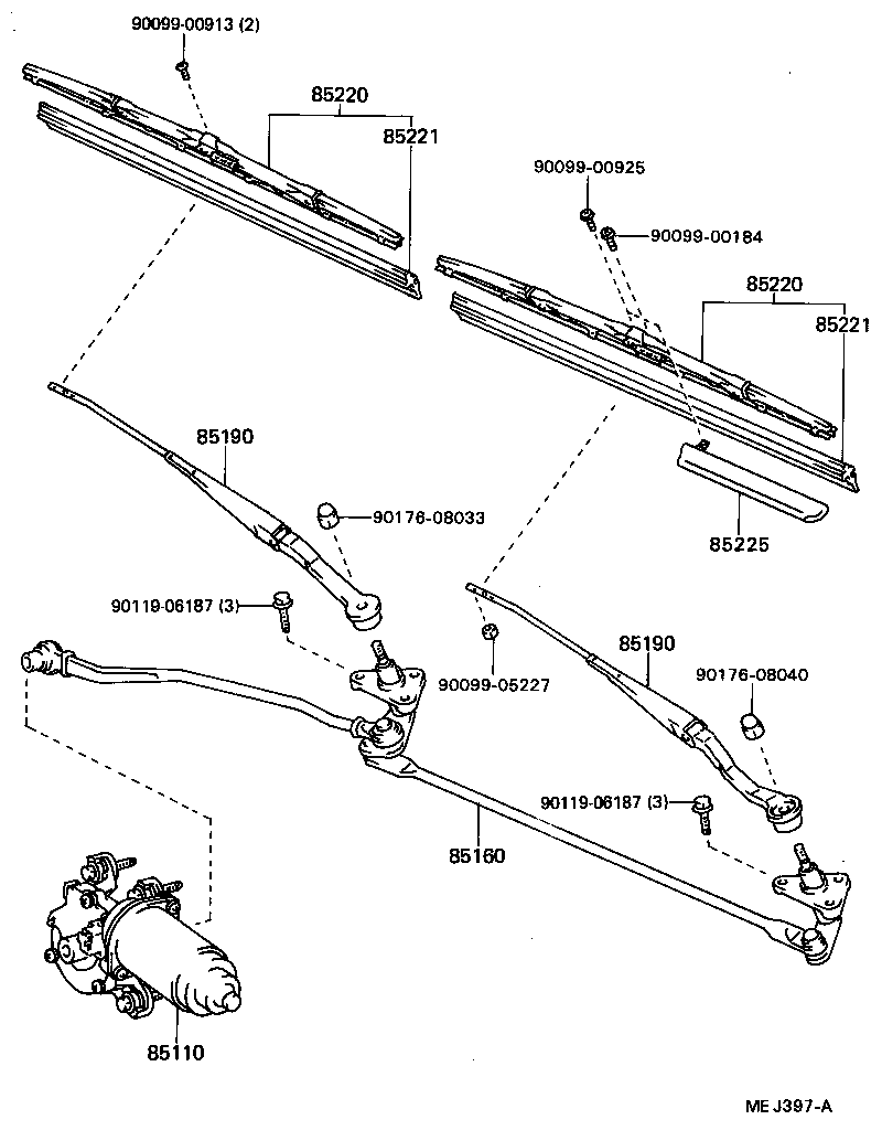 85110-20440 MOTOR ASSY, WINDSHIELD WIPER product image