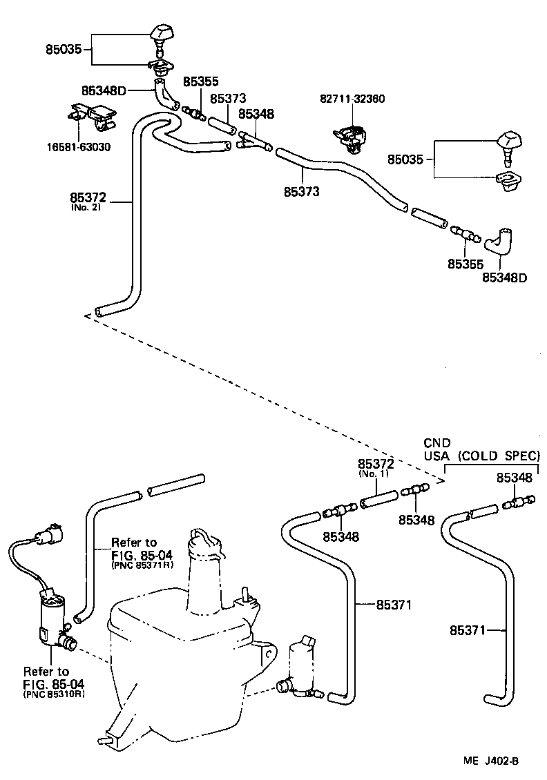 90099-33094 HOSE, WINDSHIELD WASHER (FROM JOINT TO JOINT), NO.1 product image