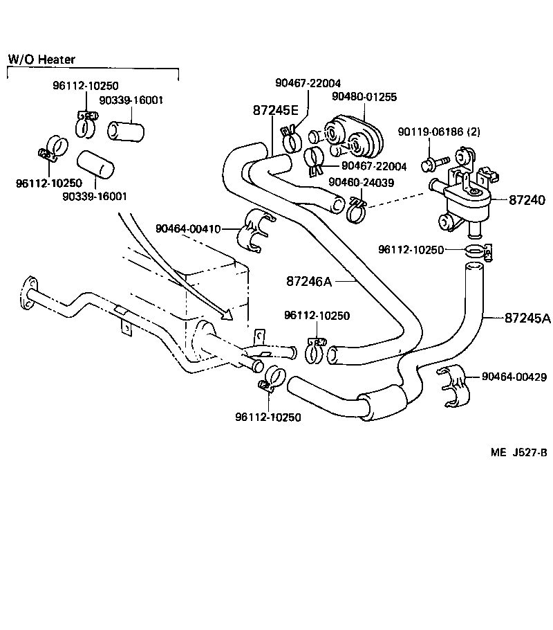 87245-2B430 HOSE, HEATER WATER, INLET A product image