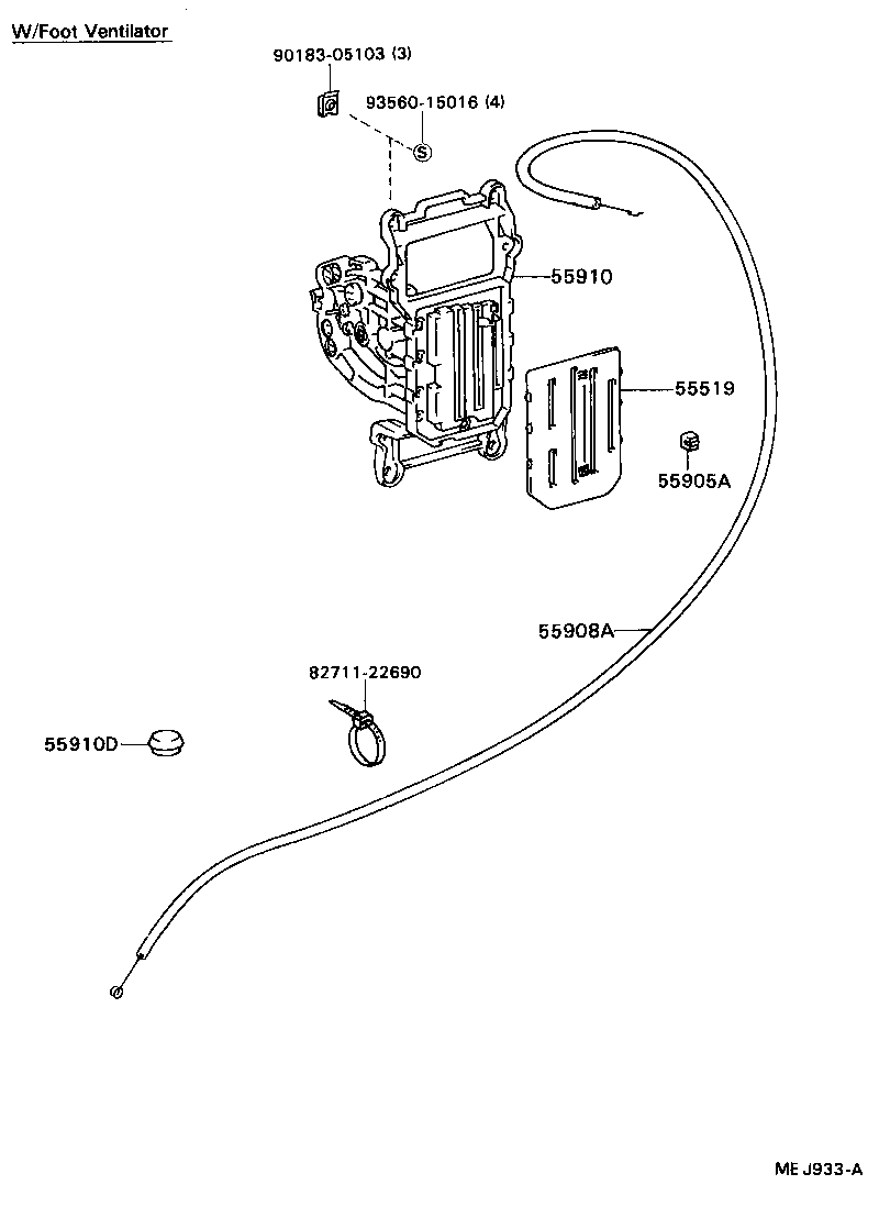 55906-36100 CABLE SUB-ASSY, AIR INLET DAMPER CONTROL product image