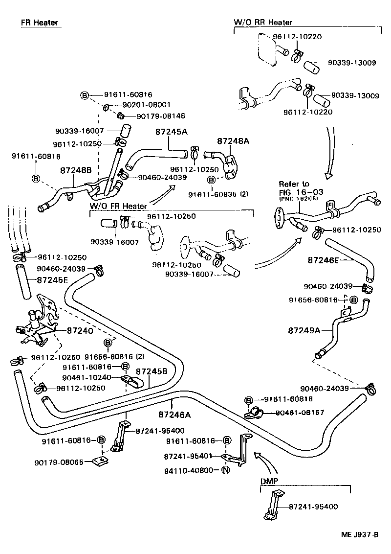 87245-95478 HOSE, REAR HEATER WATER INLET, A(FROM ENGINE) product image