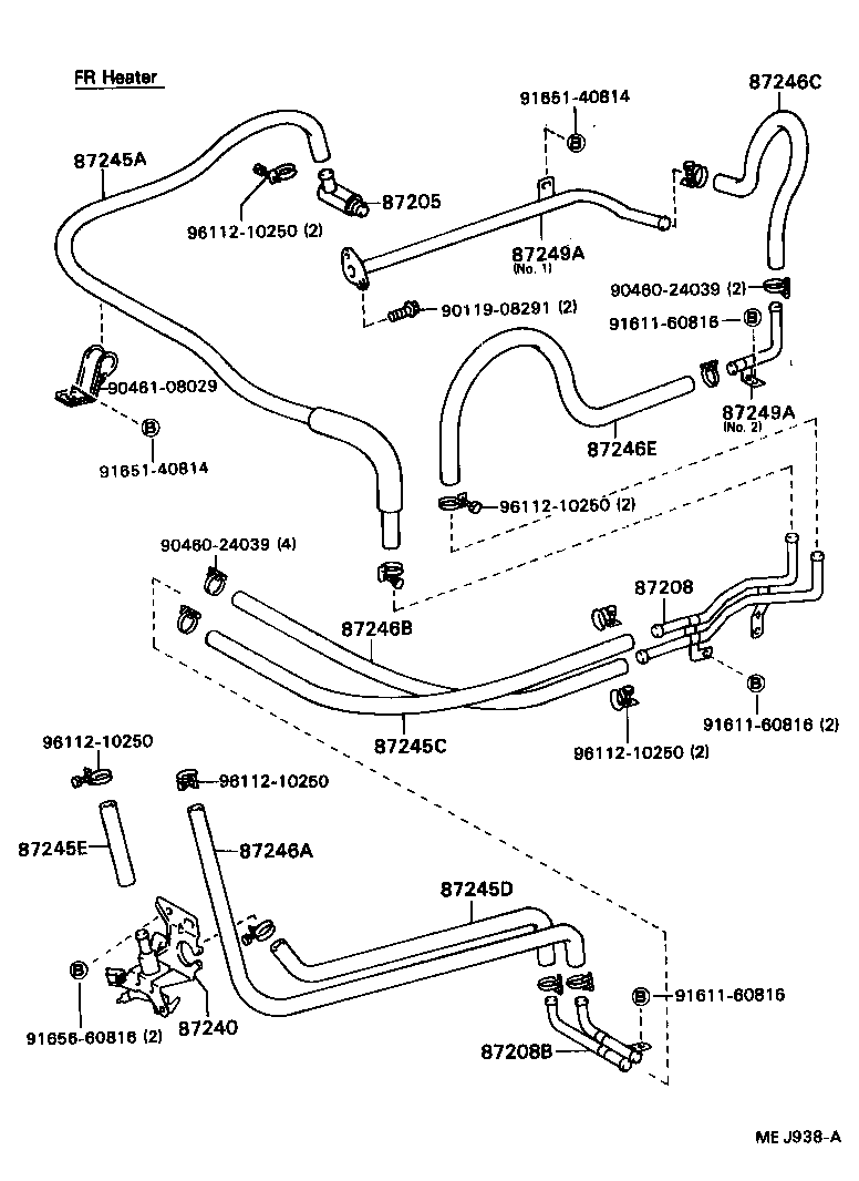 87245-95478 HOSE, REAR HEATER WATER INLET, A(FROM ENGINE) product image
