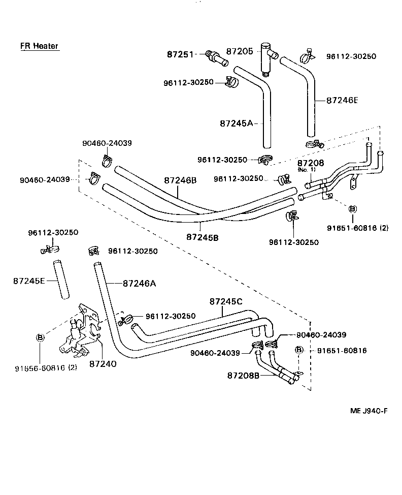 87245-95480 HOSE, HEATER WATER, INLET A product image