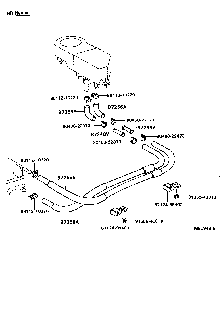 87245-95478 HOSE, REAR HEATER WATER INLET, A(FROM ENGINE) product image
