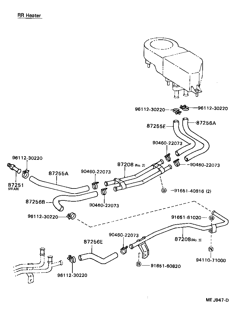 88721-36070 HOSE, HEATER WATER, INLET A product image