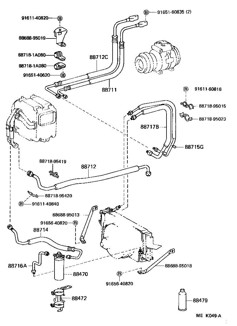 88711-95041 HOSE, COOLER REFRIGERANT DISCHARGE, NO.1 product image