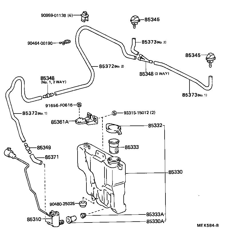 85310-89110 MOTOR AND PUMP ASSY, WINDSHIELD WASHER product image