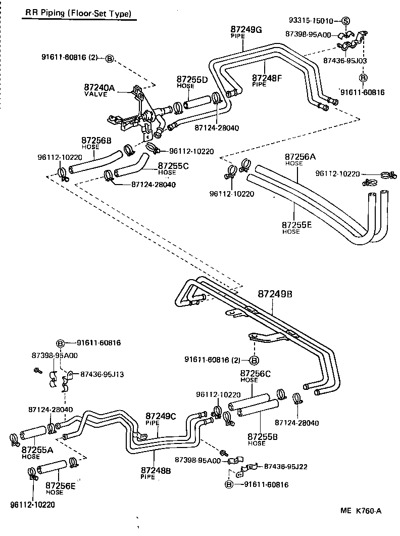 87207-95J76 PIPE SUB-ASSY, HEATER WATER, B product image