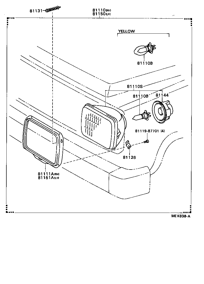 81110-87696 HEADLAMP ASSY, RH product image