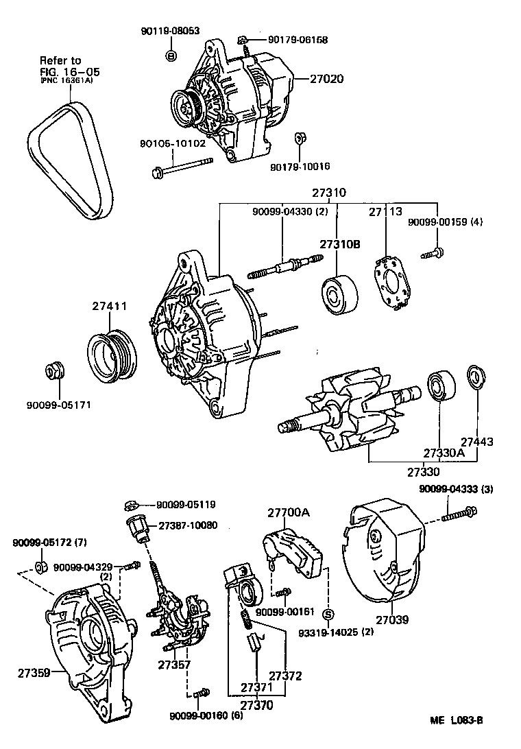 27310-11080 FRAME ASSY, DRIVE END, ALTERNATOR product image