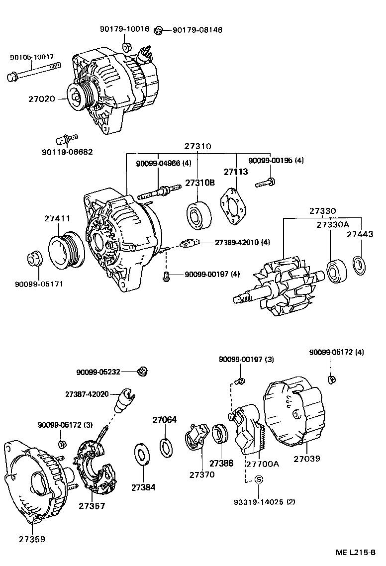27310-42010 FRAME ASSY, DRIVE END, ALTERNATOR product image
