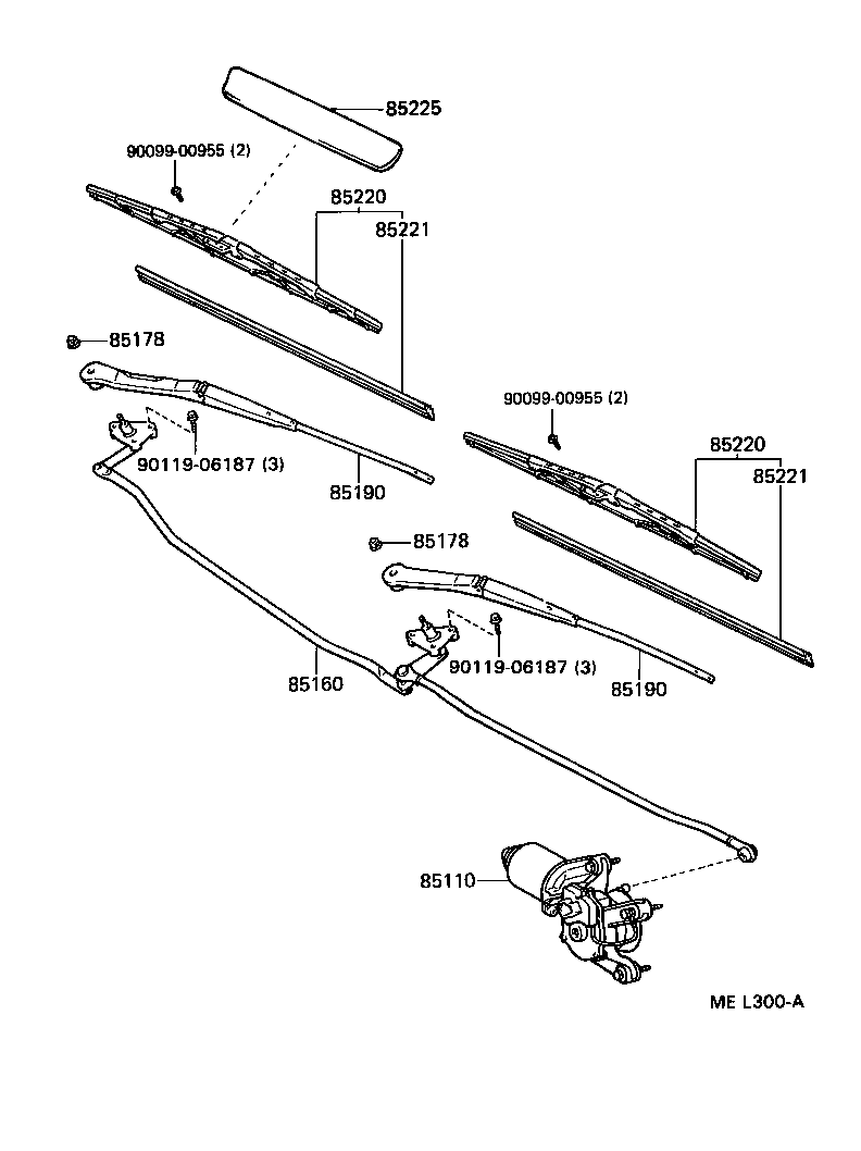 85110-14322 MOTOR ASSY, WINDSHIELD WIPER product image