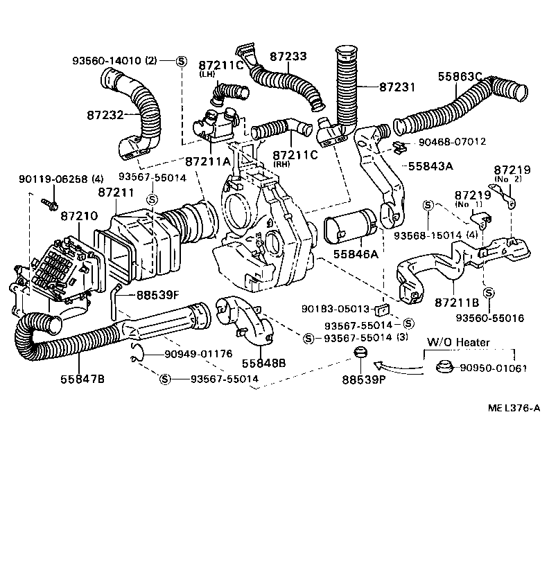 55906-36100 CABLE SUB-ASSY, AIR INLET DAMPER CONTROL product image