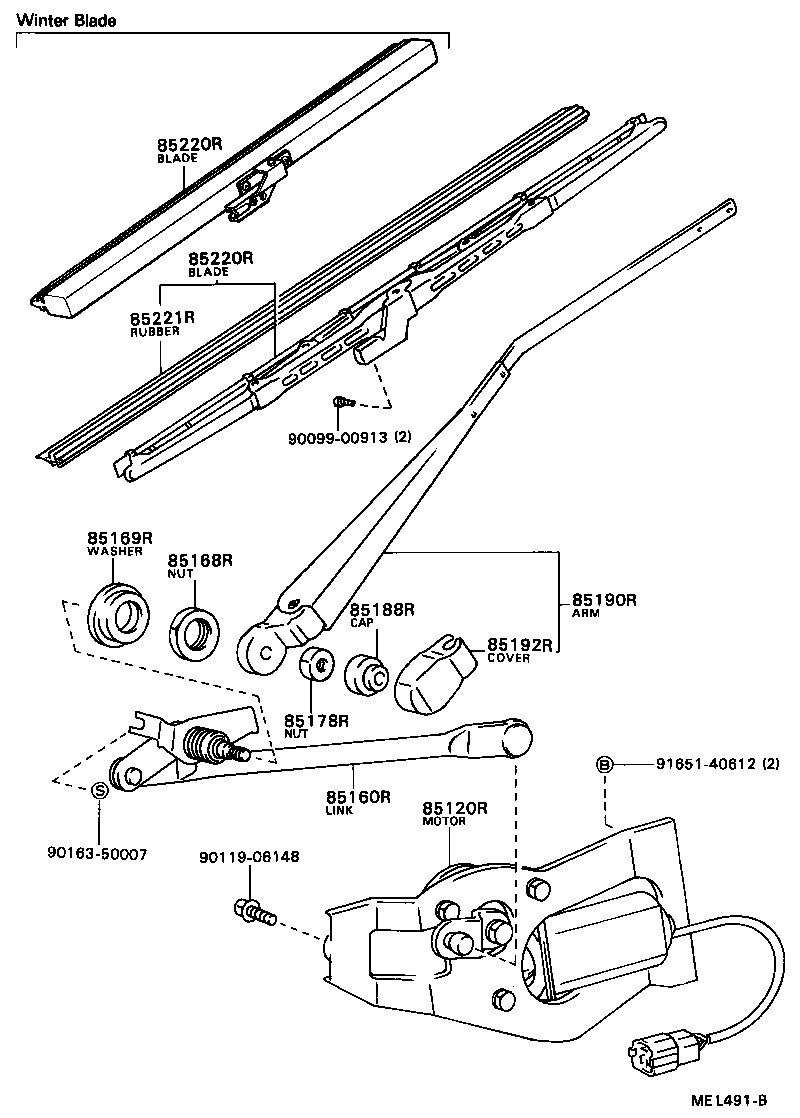 85160-87006 LINK ASSY, REAR WIPER product image