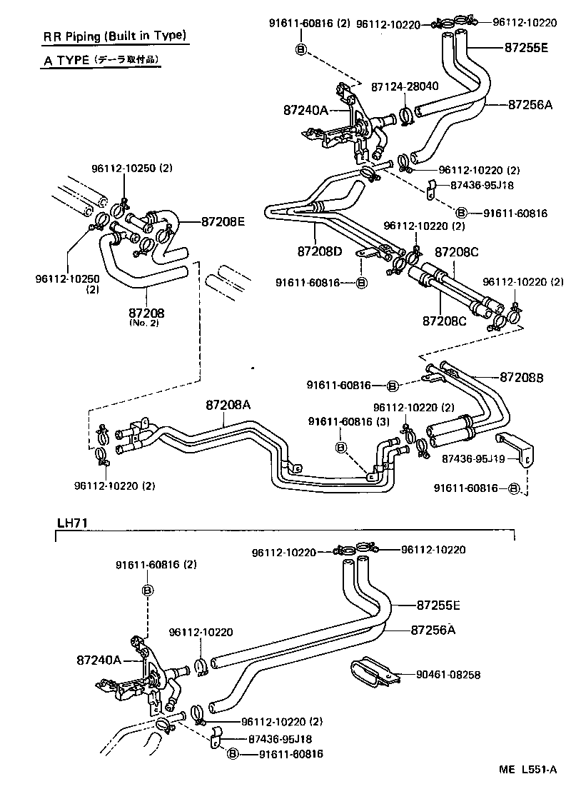 87207-95J76 PIPE SUB-ASSY, HEATER WATER, B product image