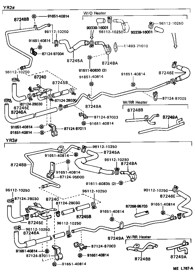 99556-20490 HOSE, REAR HEATER WATER INLET, A(FROM ENGINE) product image