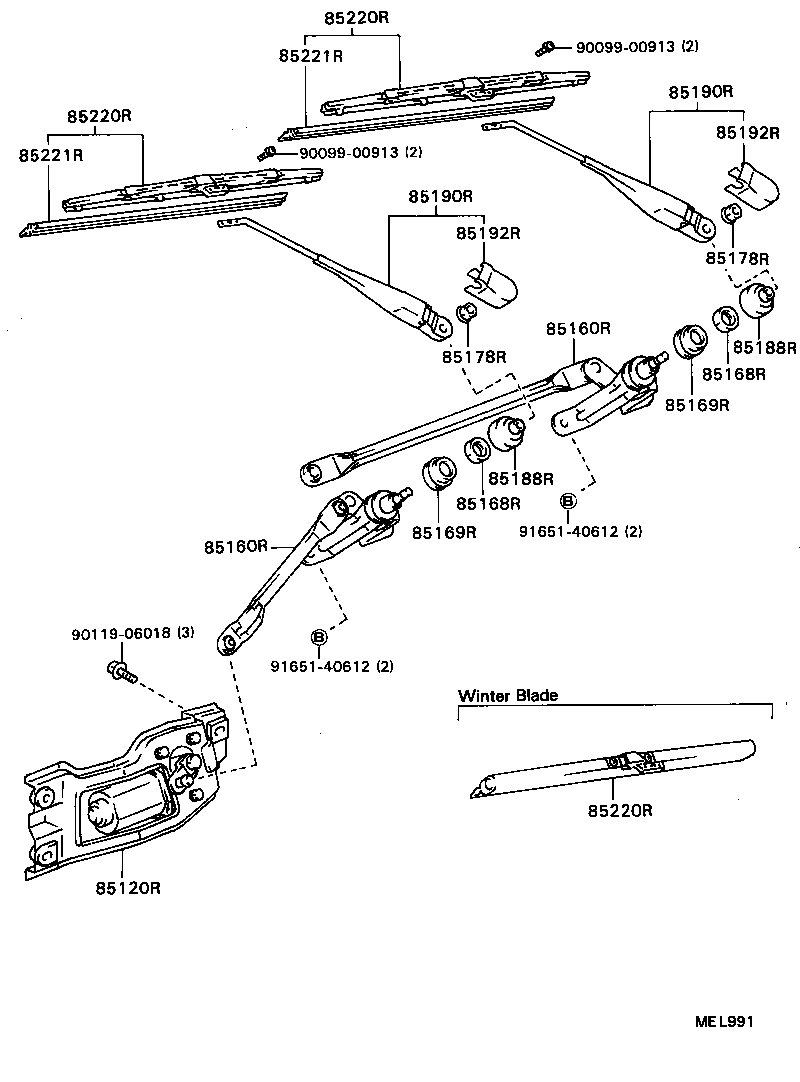 85170-23040 LINK ASSY, REAR WIPER product image