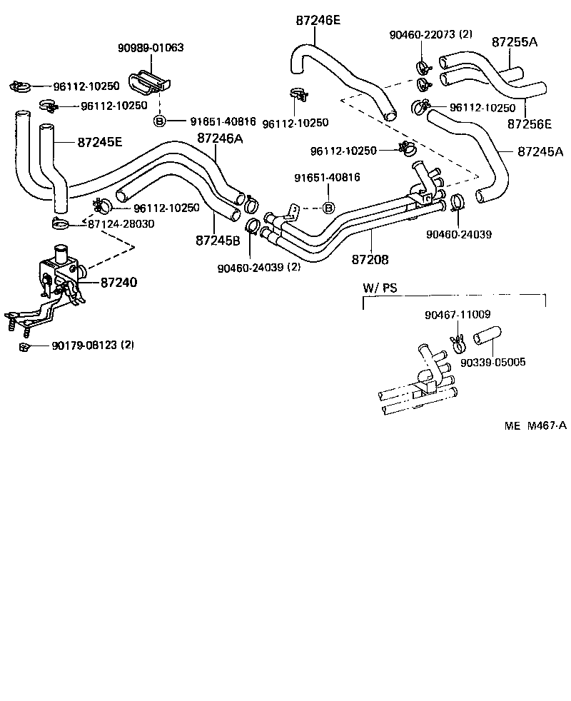 87245-95752 HOSE, HEATER WATER, INLET A product image