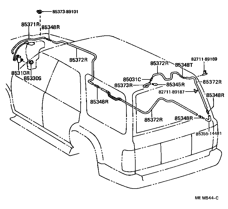 85310-89113 MOTOR ASSY, REAR WASHER product image