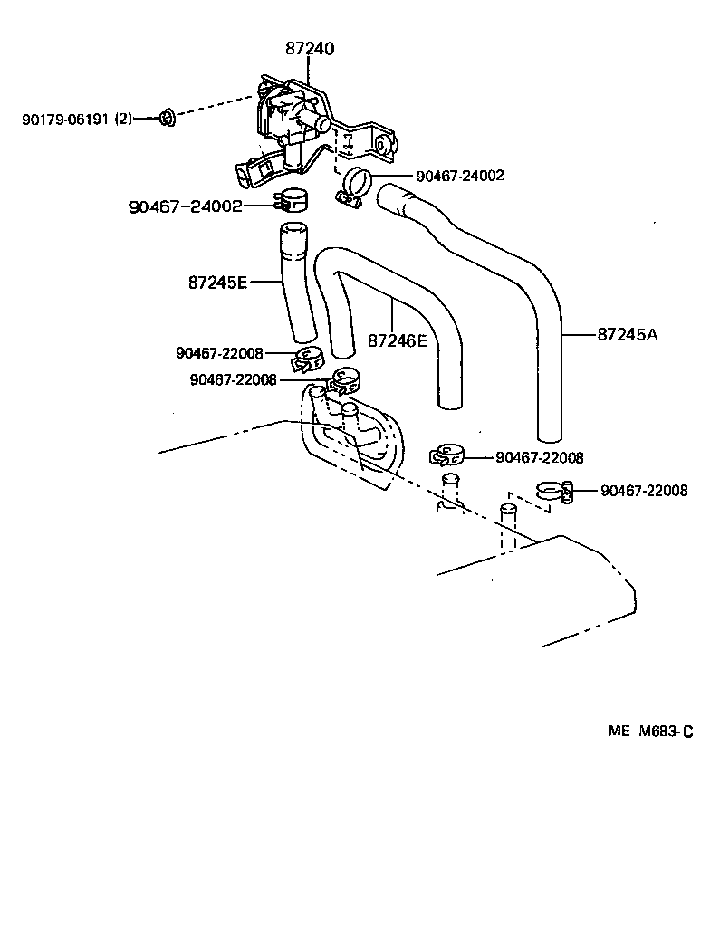 87245-50040 HOSE, HEATER WATER, INLET A product image