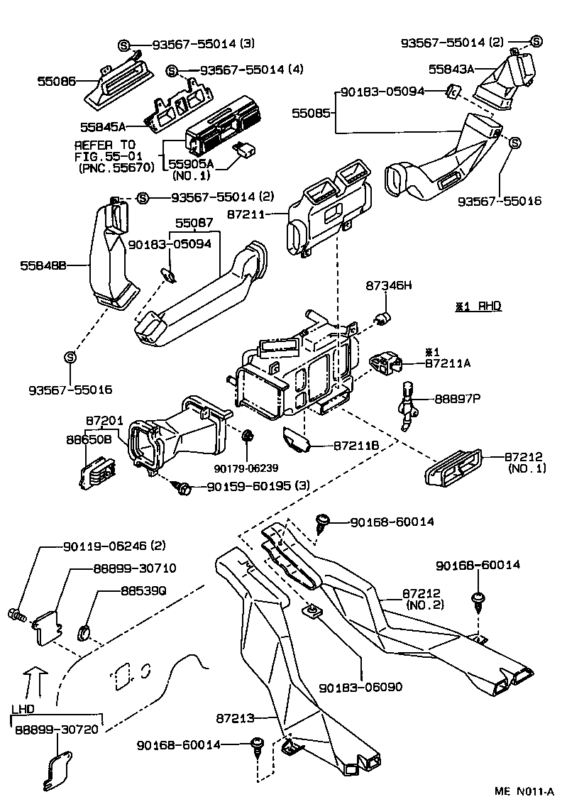 55843-30110 DUCT, HEATER TO REGISTER, NO.1 product image